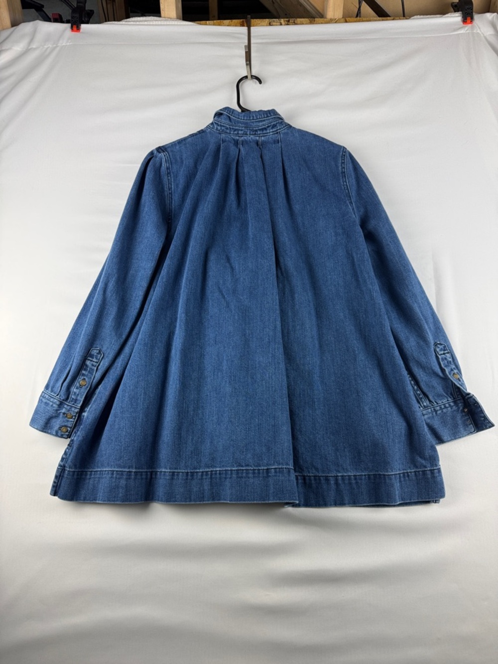 Free People Denim Peplum Top Size Small 100% Cotton Boho Button Front - See desc - Picture 8 of 8